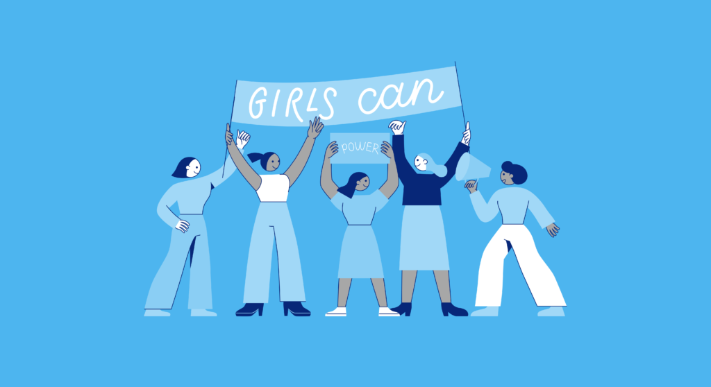 Women with a Girls can transparent